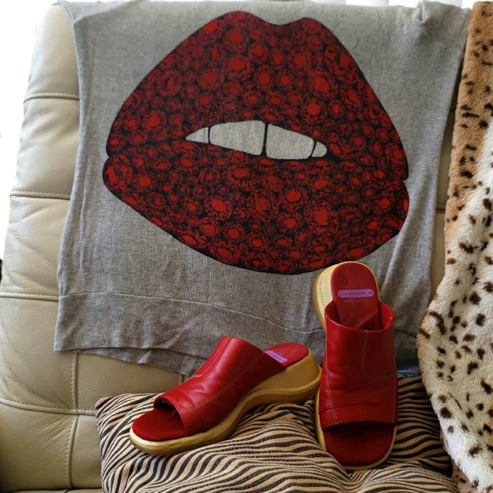 Women's red leather sandles by Nine West